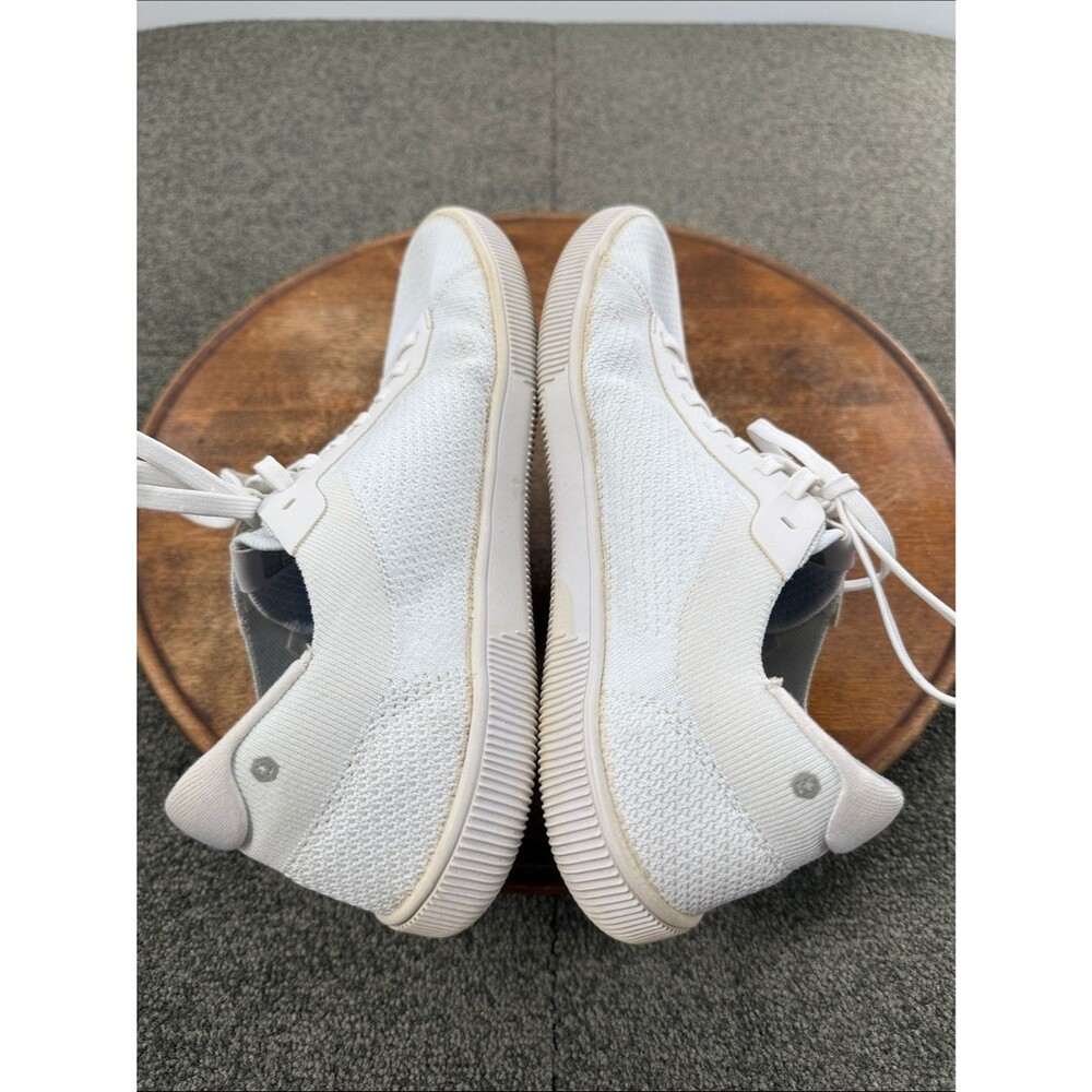 Flux Shoes Mens 9 Wm 10 White Knit Low-Top Sneakers Athletic Trainers Minimalist - Picture 7 of 12